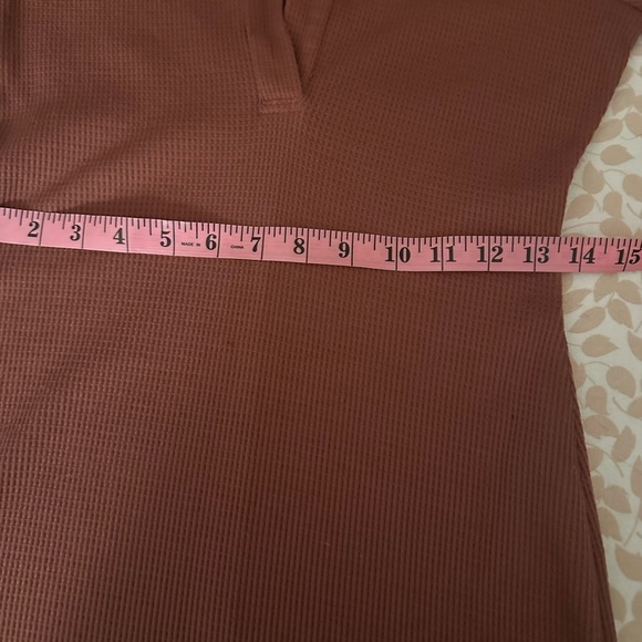 superdown Revolve Nickie Waffle Knit Long Sleeve Notched Neck Dress Dusty RoseXS - Picture 13 of 15